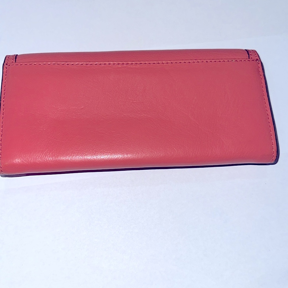 Coach Coral/Pink Leather Wallet - Picture 3 of 5